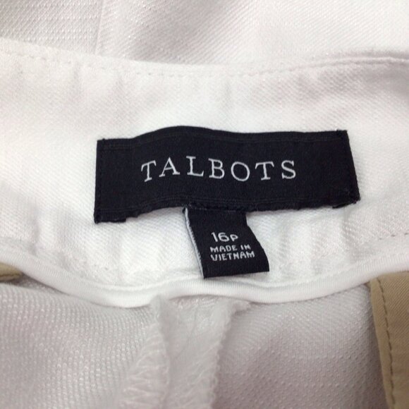 Talbots Pants Women’s 16 Petite White Linen Blend Wide Leg High Rise - Picture 5 of 8